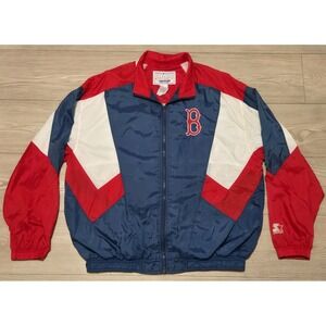 Vintage Starter Boston Red Sox Windbreaker Full Zip Jacket Logo Men's Size Large